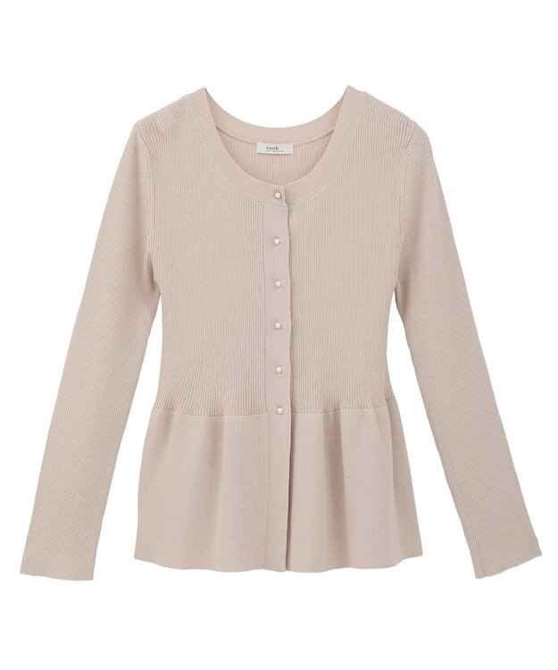 earth music&ecology 【接触冷感】ペプラムニットカーディガン Pink