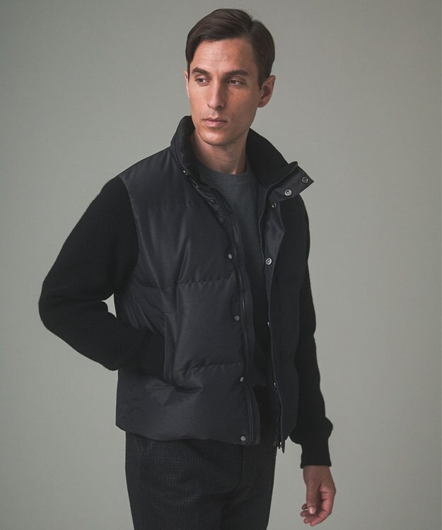 GOTAIRIKU 【ダウン80％使用】ニットスリーブ ダウンブルゾン ブラック系8