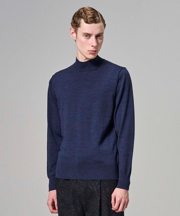 JOSEPH HOMME 【HIGH GRADE LINE】ヤマガタメリノ　モックネックニット ネイビー系