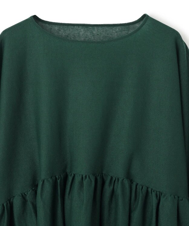 UNFILO シアー ペプラムニット グリーン