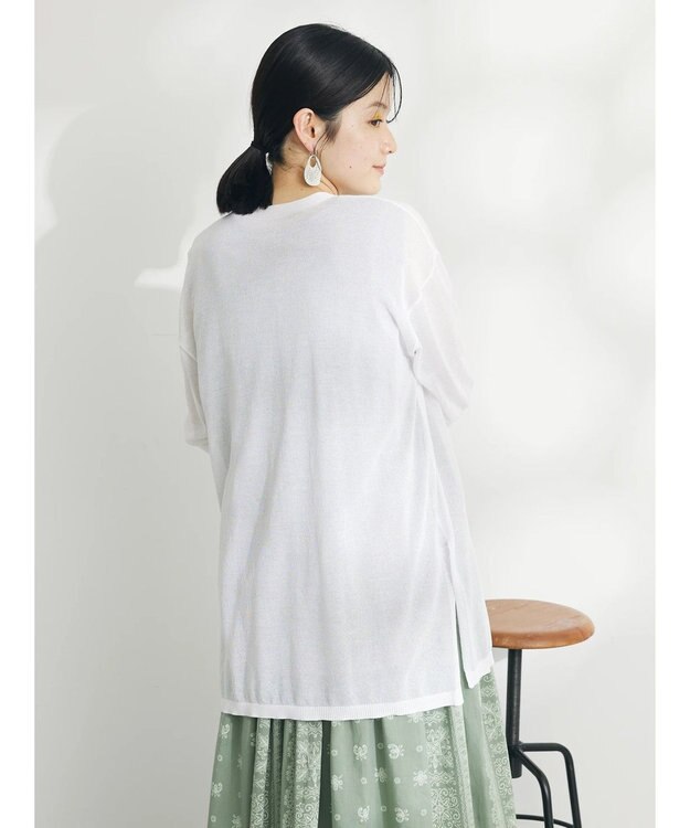 CRAFT STANDARD BOUTIQUE シアーニットトッパーカーディガン Off White