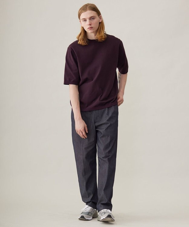 UNFILO MENS FINE MOVE クルーネック ニット [24年春夏商品] ボルドー