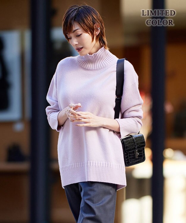 ICB 【新色追加・WEB限定カラーあり】 ソフトカシミヤミックス ハイネックニット ピンク系［WEB限定］
