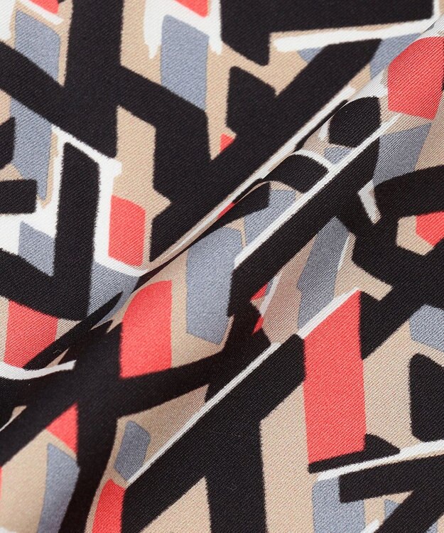 23区 Ratti アブストラクトプリント スカーフ オレンジプリント