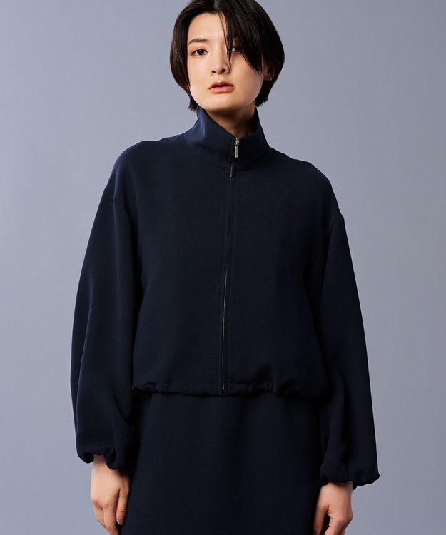 uncrave 【防シワ・洗濯機洗い可】ウォッシャブルダブルクロス トラックジャケット（uncrave STANDARD） ネイビー