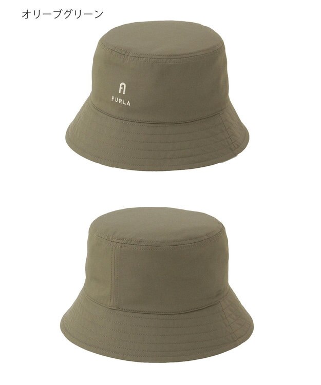 MOONBAT FURLA(フルラ)リバーシブルバケットハット 帽子 無地 UVカット 手洗い可能 オリーブグリーン