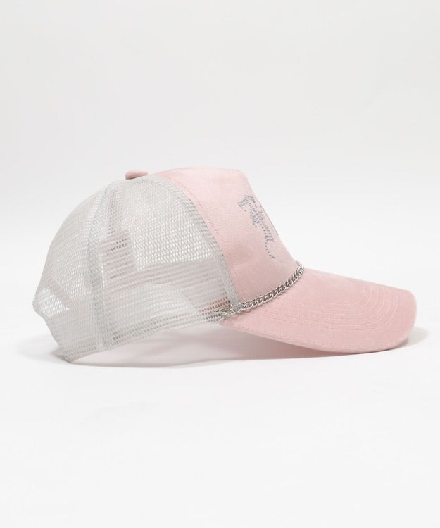 WEGO チェーンベロアメッシュキャップ ピンク