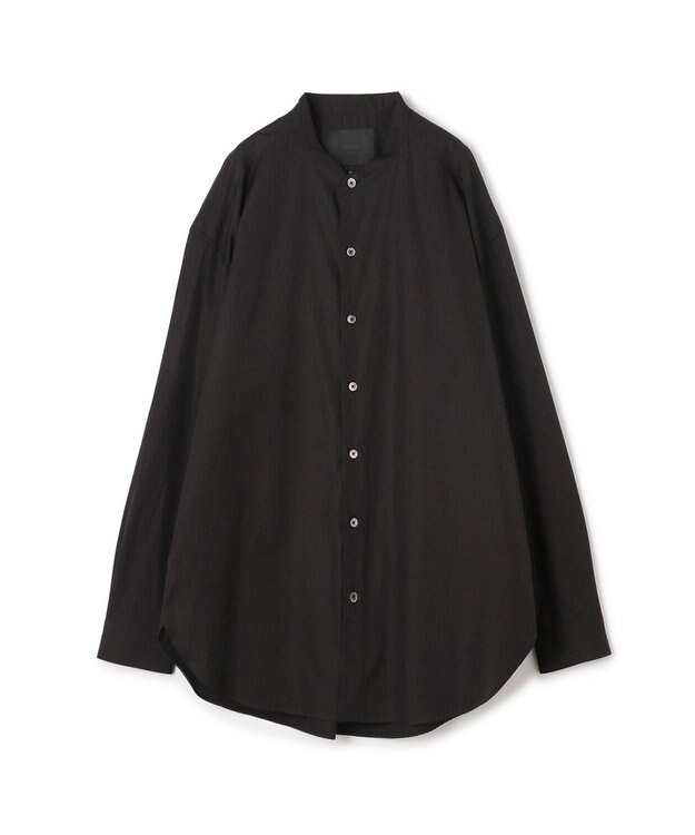 JOSEPH HOMME 【HIGH GRADE LINE】コットンポプリン　バンドカラーシャツ ブラック系