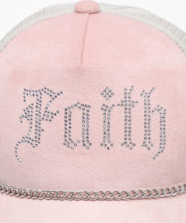 WEGO チェーンベロアメッシュキャップ ピンク