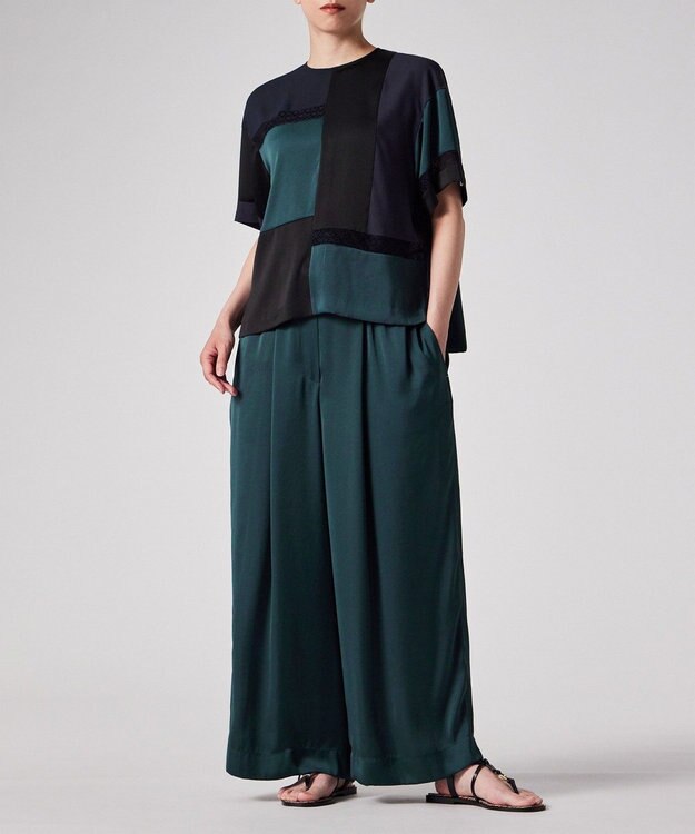 Paul Smith ブロッキング ブラウス ダークグリーン