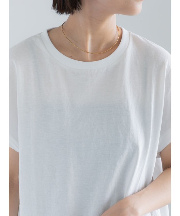 Te chichi 【接触冷感/マシンウォッシャブル】レースヘムTシャツ《2026 SUMMER LOOK item》 オフホワイト