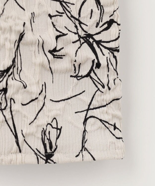 ANY SIS 【洗える】フラワーフクレジャガード ブラウス アイボリー×ブラック