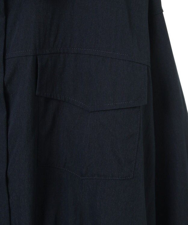 Green Parks ミディ丈ミリタリーシャツワンピース Dark Navy