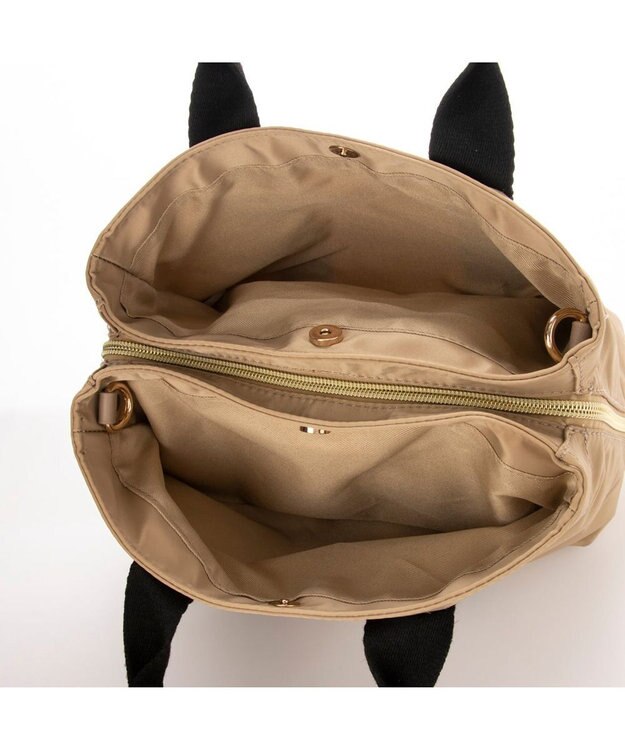 UNBILLION cachecache 3層サイフ機能付きナイロンボストン ベージュ