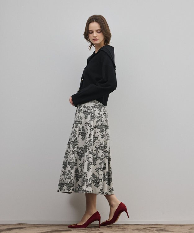 GRACE CONTINENTAL セーラーカラーニットトップ ブラック