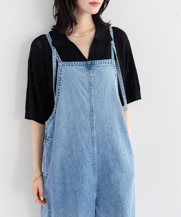 YECCA VECCA 綿麻デニムサロペット Light Indigo