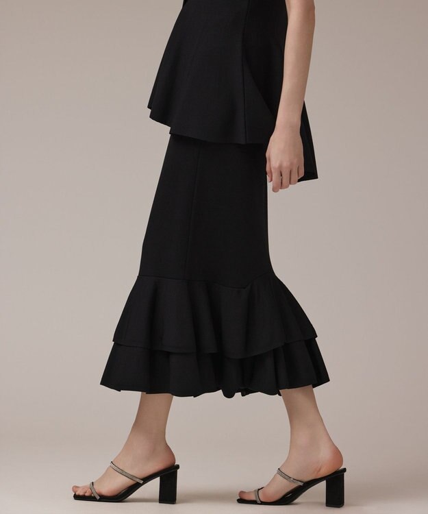 GRACE CONTINENTAL ティアードニットスカート ブラック