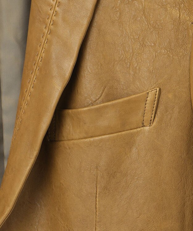 JOSEPH ABBOUD 【キングサイズ・スペインラム使用】 ナチュラルレザージャケット キャメル系