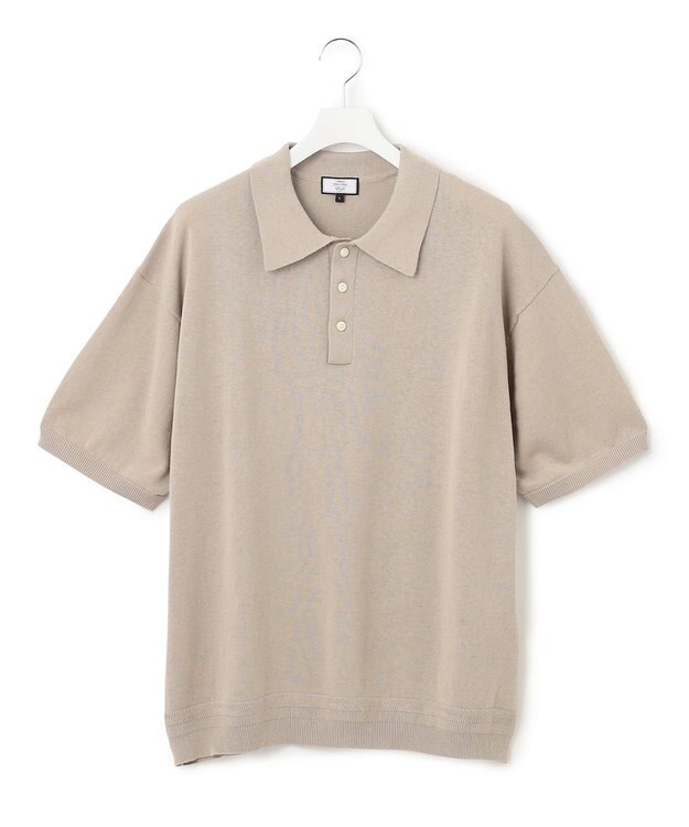 J.PRESS YORK STREET 【UNISEX】リラックス ニットポロシャツ ベージュ系
