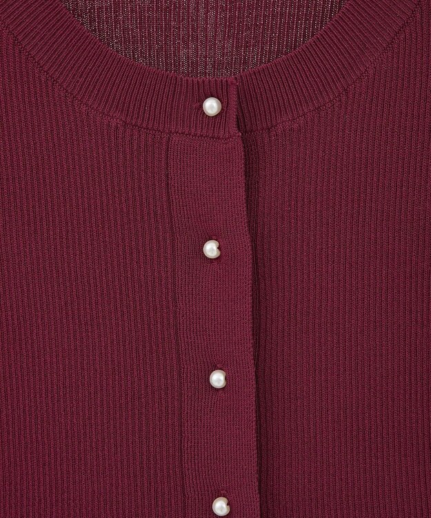 earth music&ecology 【接触冷感】ペプラムニットカーディガン Bordeaux