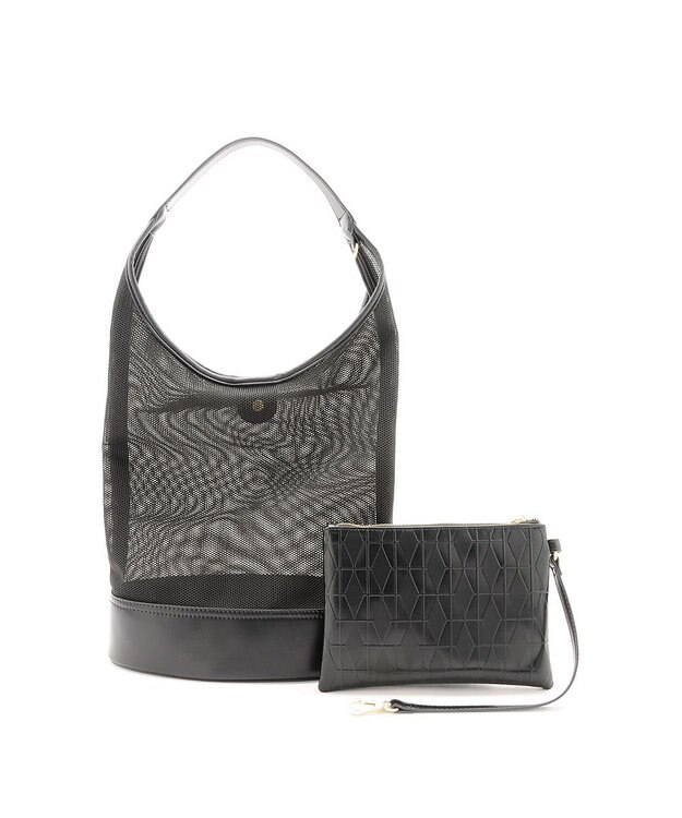 MioFIRANO TILE G001 トートバッグ ポーチ付き A4サイズ対応 BLACK