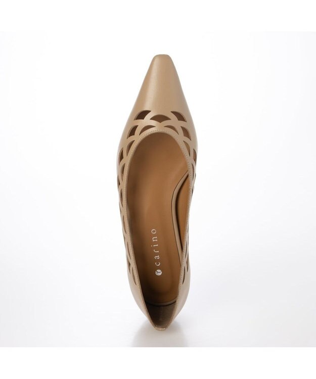 MODE ET JACOMO <carino>レーザーカットフラットパンプス ベージュ