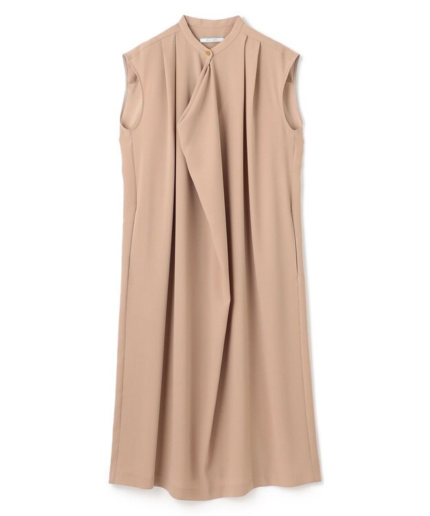 BEIGE， 【洗える】FLEUR / フロントドレープノースリーブドレス Beige