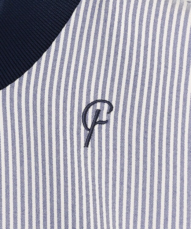 23区GOLF セットアップ企画【23Fondation/WOMEN】【吸水速乾】サッカーストライプ ツーピース ネイビー系2