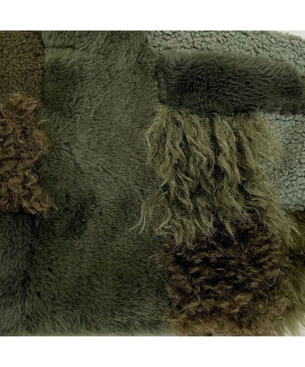 ROOTOTE 3652【フェイクファーのパッチワーク】SC.デリ.ツグツグ-A 02：カーキ