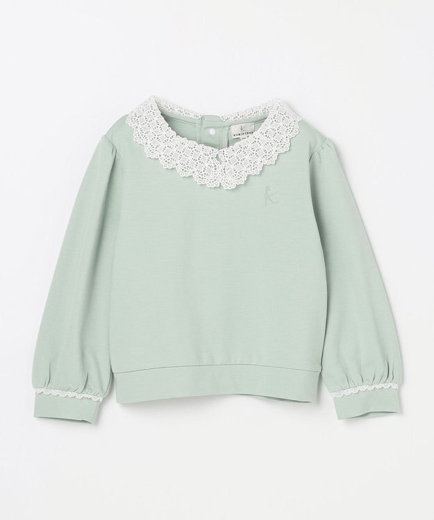 組曲 KIDS 【110-140㎝】レースカラー トレーナー ミントグリーン