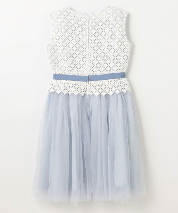 組曲 KIDS 【150-160㎝】フラワーレース ドレス サックスブルー系