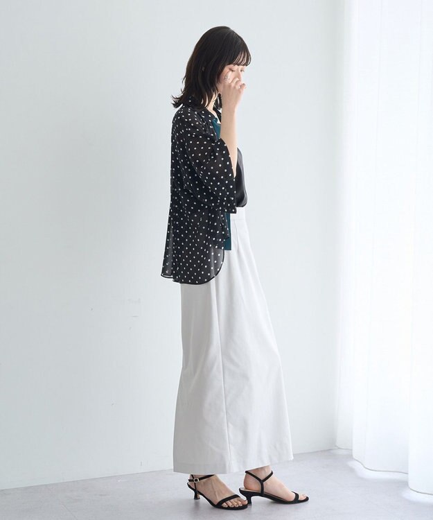 YECCA VECCA 【2点SET】キャミ付きシアードットシャツ Black