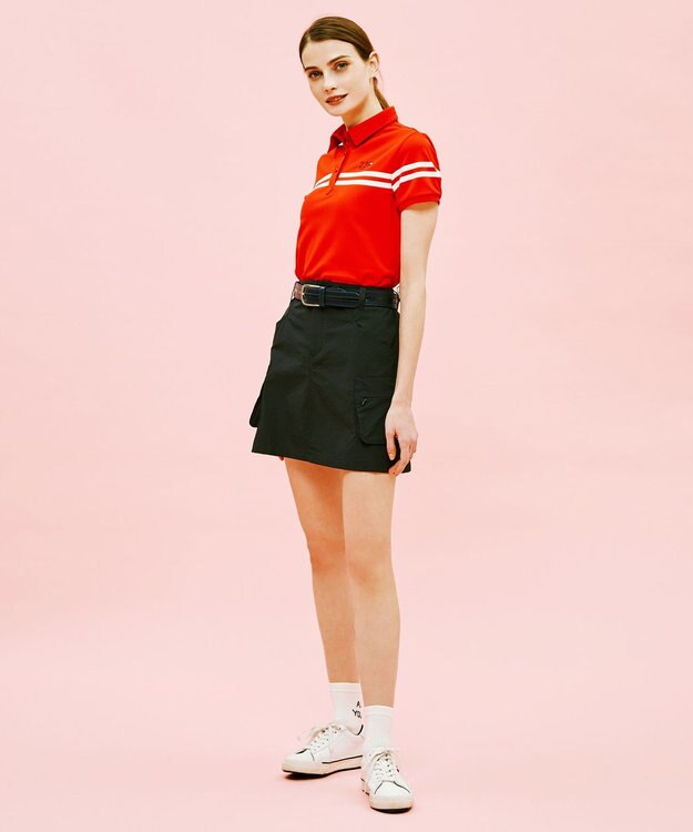 23区GOLF 【WOMEN】【吸水速乾/UVケア】エイトロックカノコ 半そで ポロシャツ レッド系