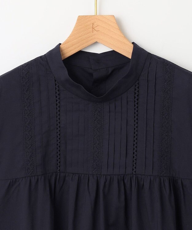 組曲 レースコンビタックディテール ブラウス ブラック系