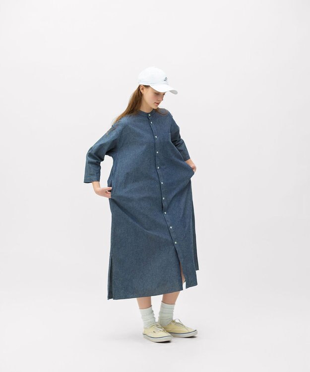 LENO DUNGAREES ONE PEACE / ダンガリーワンピース INDIGO