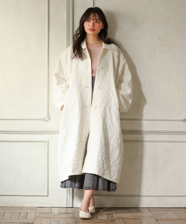 Green Parks ・ＥＬＥＮＣＡＲＥ　ＤＵＥ　ジャカードステンカラーコー Ivory