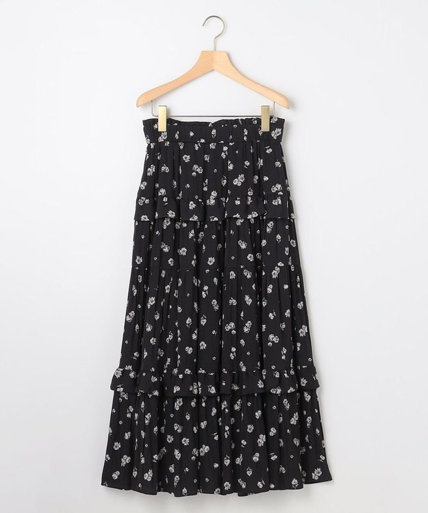 組曲 S 【加藤ローサさん着用 / レングス調整可能】ギャザーライトデシンティアード スカート ブラック系5