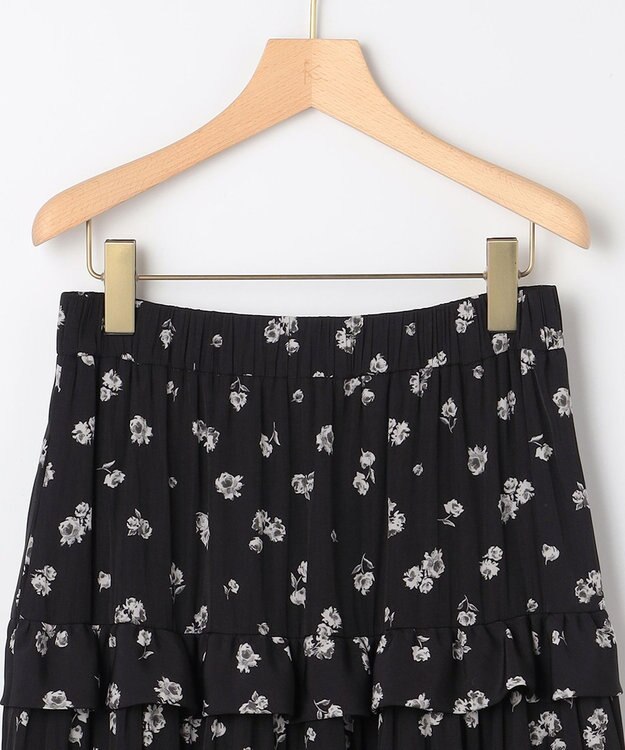 組曲 S 【加藤ローサさん着用 / レングス調整可能】ギャザーライトデシンティアード スカート ブラック系5