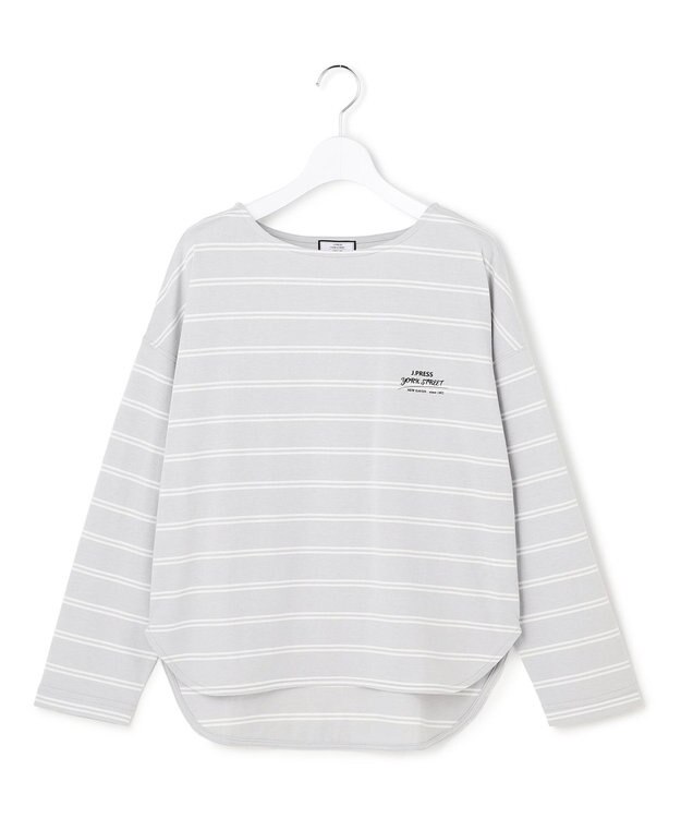 J.PRESS YORK STREET 【WOMEN】ボーダードルマンスリーブ バスクシャツ サックスブルー系1