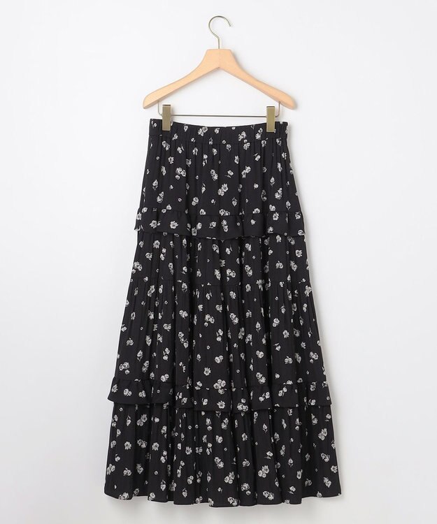 組曲 S 【加藤ローサさん着用 / レングス調整可能】ギャザーライトデシンティアード スカート ブラック系5