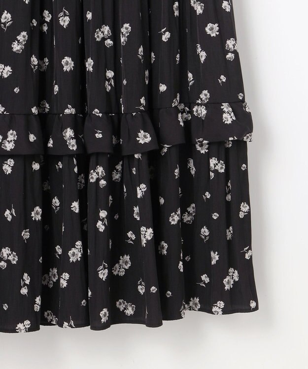 組曲 S 【加藤ローサさん着用 / レングス調整可能】ギャザーライトデシンティアード スカート ブラック系5