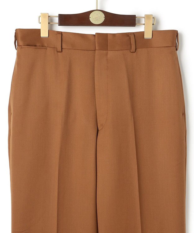 J.PRESS MEN 【J.PRESS ORIGINALS】Wool Satin Stretch New Piped Stem Slacks / Japan Made キャメル系