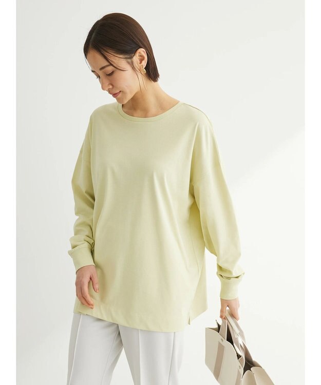 Green Parks 前後でも着れちゃう万能長袖ロンＴ Lime Green