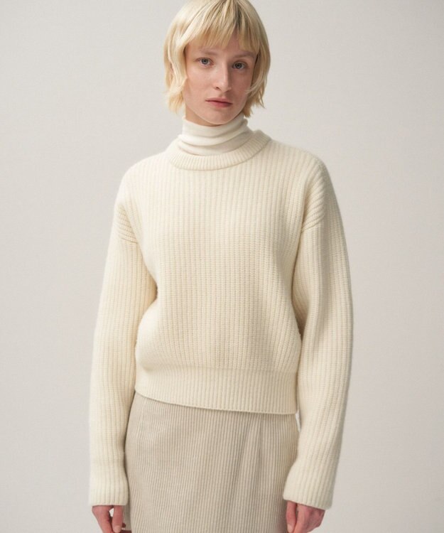 ATON WOOL CASHMERE SILK | クルーネックセーター OFF WHITE