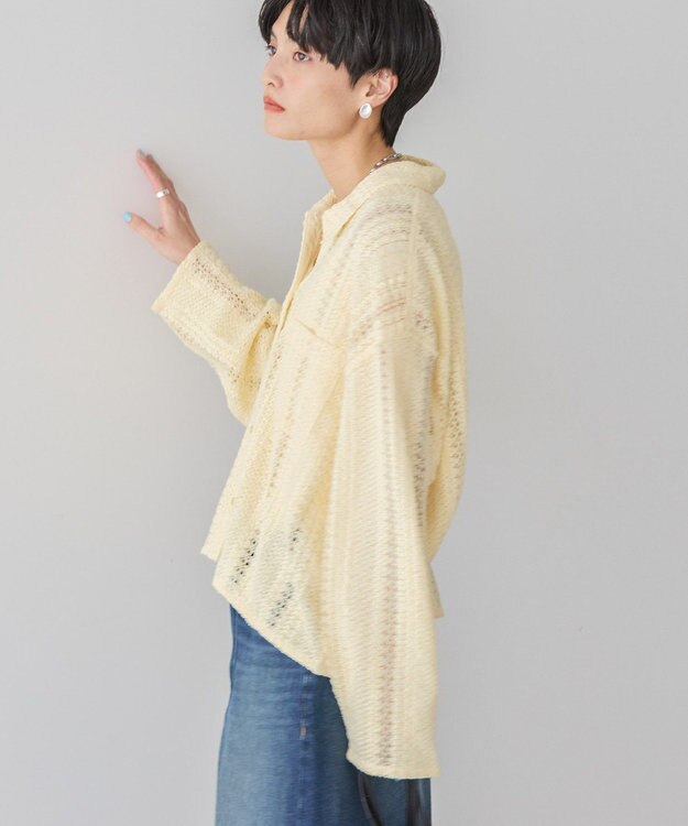 AMERICAN HOLIC Ｗポケットレースシャツ Light Yellow