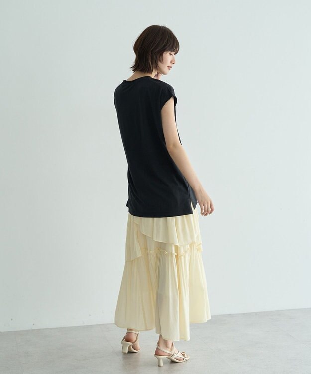 YECCA VECCA アシンメトリーラッフルスカート Ivory