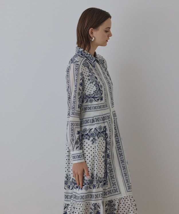 GRACE CONTINENTAL バンダナプリントシャツワンピース キナリ