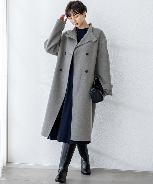 23区 【VERY掲載】MANTECOPureリバー スタンドカラーコート ミディアムグレー系