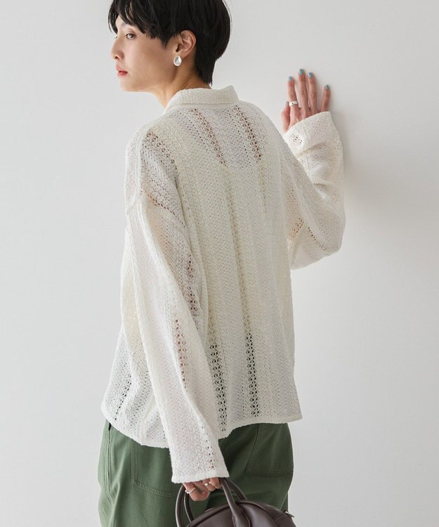 AMERICAN HOLIC Ｗポケットレースシャツ Off White