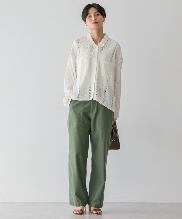 AMERICAN HOLIC Ｗポケットレースシャツ Off White